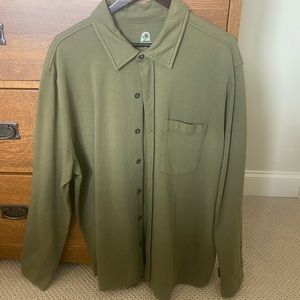 Men’s Overland Thick Soft Button Up Shirt with Pockets.  Olive Green.